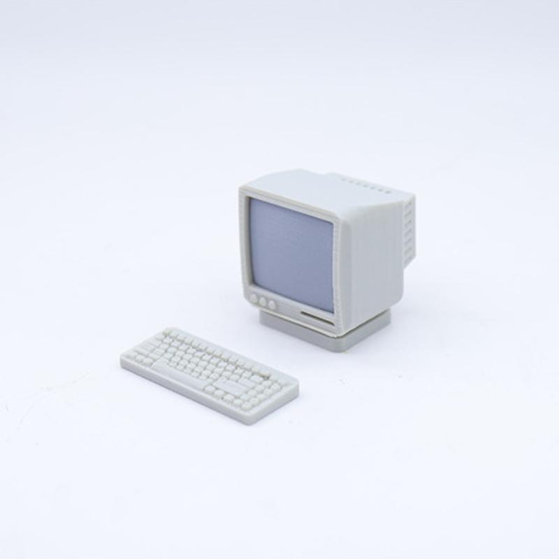 1/3 Sets 1:12/1:18 Dollhouse Mini Retro Desktop Computer Model Toys Miniature Home Scene Ornament Doll House Accessories