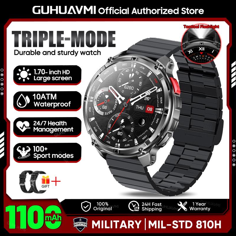 2026 New T-REX3 1100mAh Battery SmartWatch 10ATM Waterproof GPS Bluetooth Call 1.7" AMOLED HD Sports Flashlight Smart Watch Men