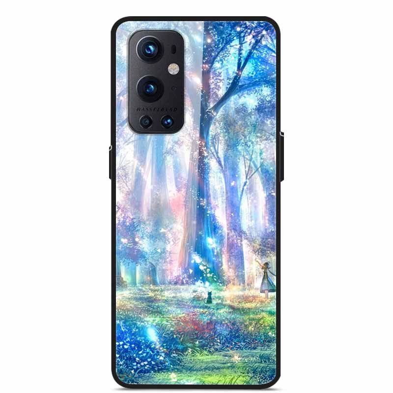 Phone Cases for One Plus 9 Tempered Glass Hard PC Back Cover For OnePlus 9 EU Version Case for Oneplus9 Funda Shells