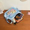 Cute college style girl tote messenger bag Japanese ins simple large capacity shoulder bag transparent female pain bag