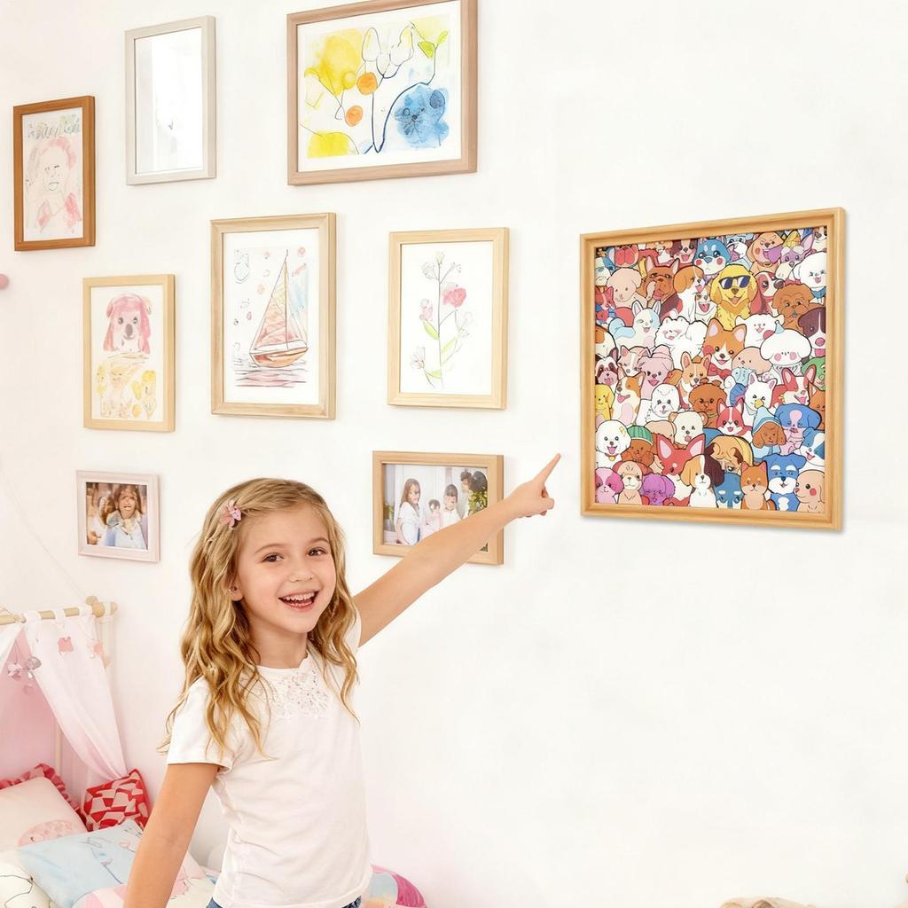 Cartoon Puppy Hand-drawn Puzzle DIY Coloring Dog Photo Frame Color Your Own Puzzle Home Decor For Kids Animal Lovers