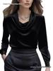 2026 Autumn Fashion Elegant Solid Color Batwing Long Sleeve Women's Shirt