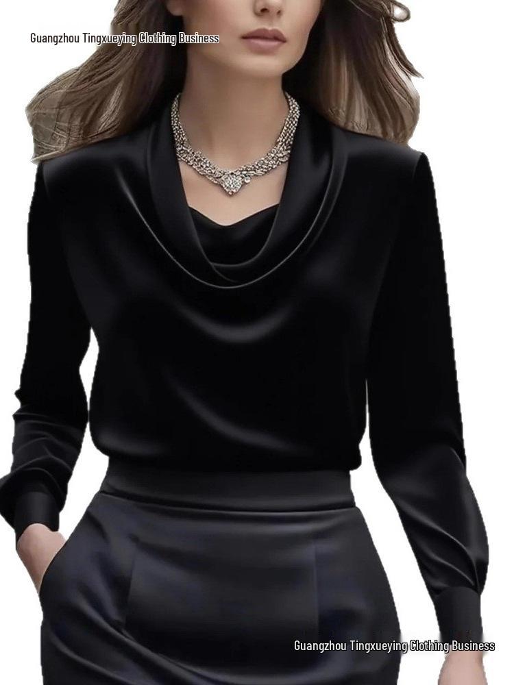 2026 Autumn Fashion Elegant Solid Color Batwing Long Sleeve Women's Shirt