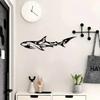 Metal Shark Wall Art, Outdoor Indoor Sculpture for Living Room Office Courtyard Balcony, Modern Farmhouse Decor