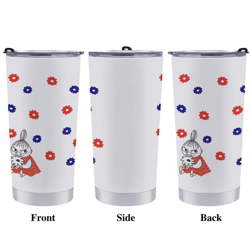 Little My Mug with Straw & Straw Brush, 600ml Coffee Cup, Stainless Steel Tumbler, Insulated, Hot & Cold, Carry-on, Large Capacity, Direct Drinking,