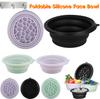 Foldable Face Ice Bath Bowl Silicone Ice Facial Folding Washbasin Camping Wash Basin Reusable Foldable Cooling Washing Basin
