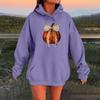 Women's Long-sleeved  Oversized Dropped Shoulder Sleeves Women's Hooded Halloween Print Plush Sweatshirt
