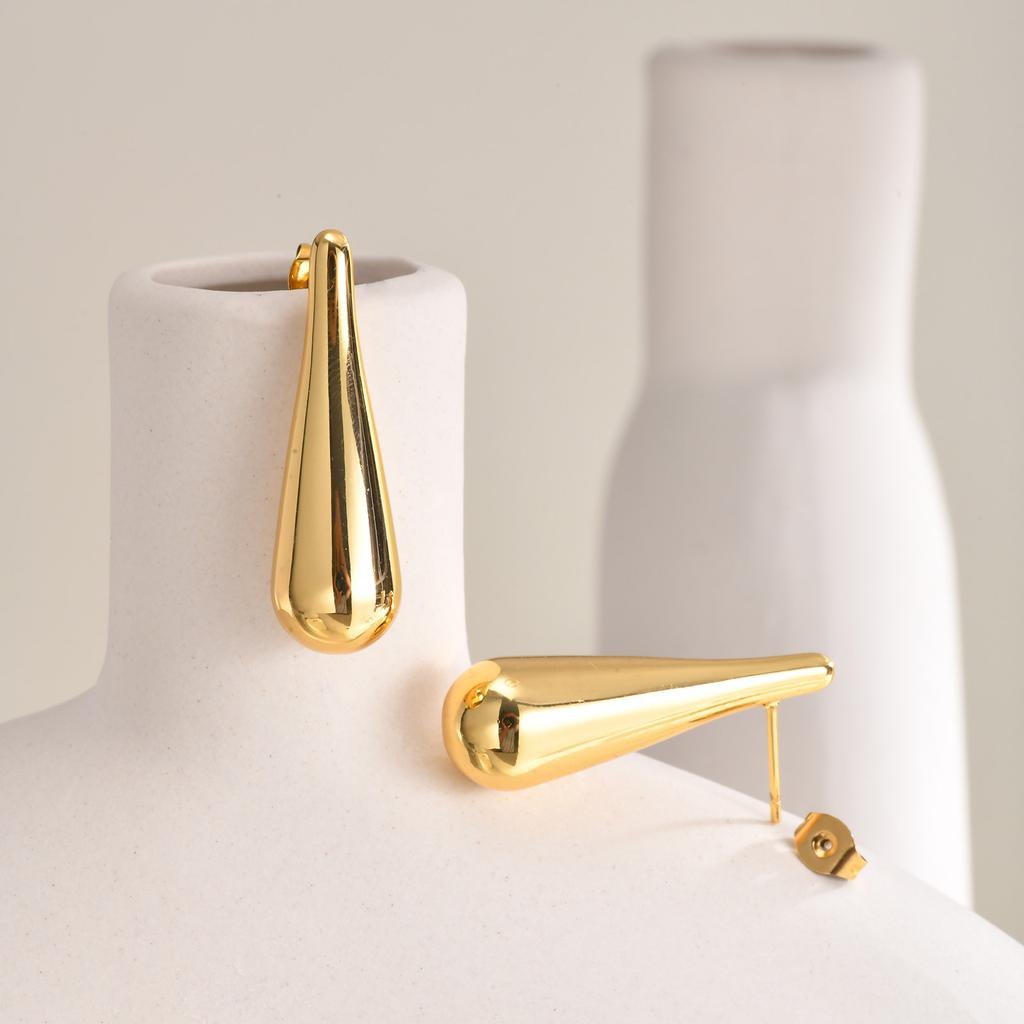 2026 Persönlicher Glänzender Tropfen-Ohrring, Kurzer/Langer Anhänger Wassertropfen Stecker-Ohrringe für Damen, Elegantes Goldfarbenes Schmuckstück Geschenk