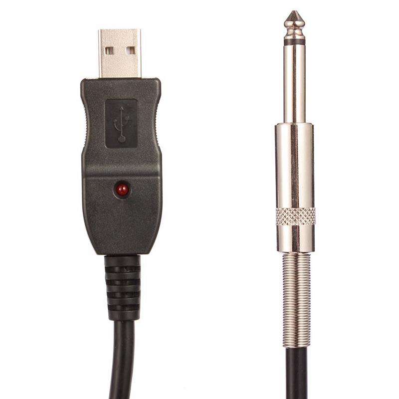 BAAU 2pcs 3 Meters Guitar To PC USB Recording Cable Lead Adaptor Converter Connection Interface 6.5mm