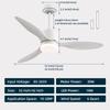 Pure Copper Motor Ceiling Fan Light, 85-265V Wide Voltage Compatibility