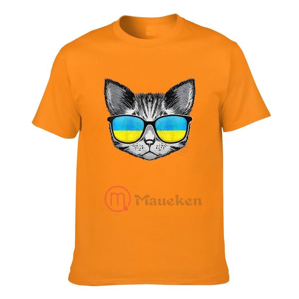 2022 Ukraine Flag Ukrainian Cat 100 Cotton T shirts Men Women Clothing TShirt Hip Hop Tops Tees