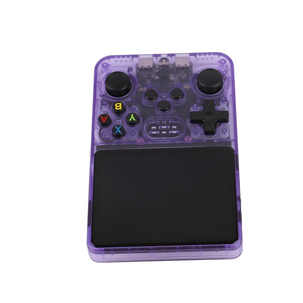 Handheld Retro Gaming Console 3.5 Inch Screen DDR3L 1GB Retro Video Game Console Transparent Purple