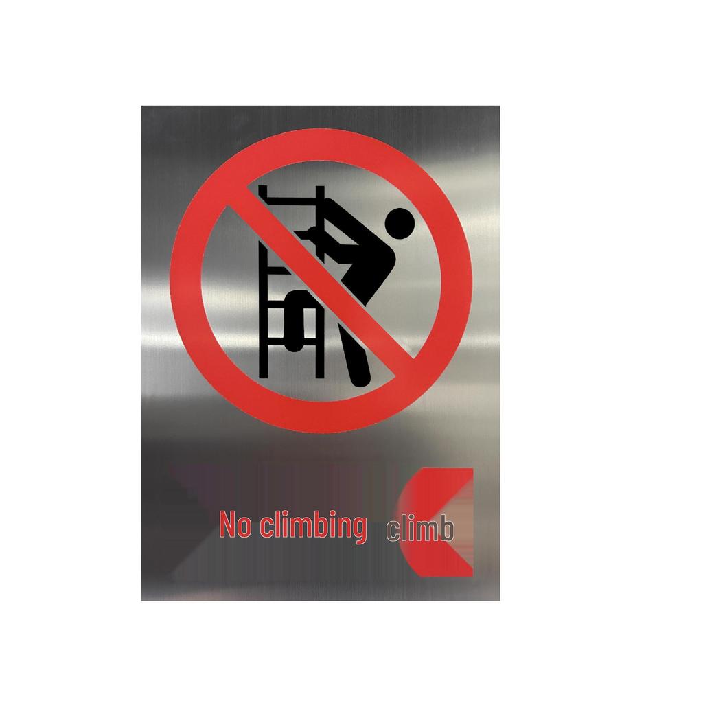 Rainproof & Sunproof Stainless Steel Safety Sign: Danger of High Voltage & Electric Shock - Do Not Cross or Climb