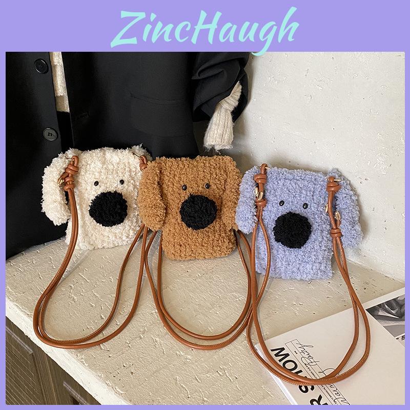 Preschool Kids Plush Dogshoulder Bag Crafted From Soft Polyester For Daily Use