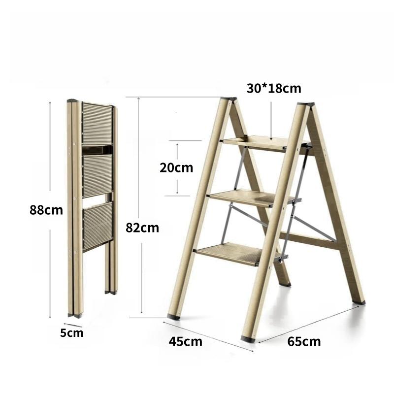 3 Step Ladder, Folding Ladder Stool, Wider Upgraded Non-Slip Treads, Portable Lightweight Ladder for Home and Kitchen, Holds up to 330 Lbs.