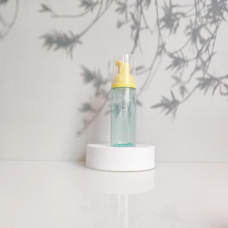 60ml Portable Transparent Green Facial Cleanser Foaming Bottle