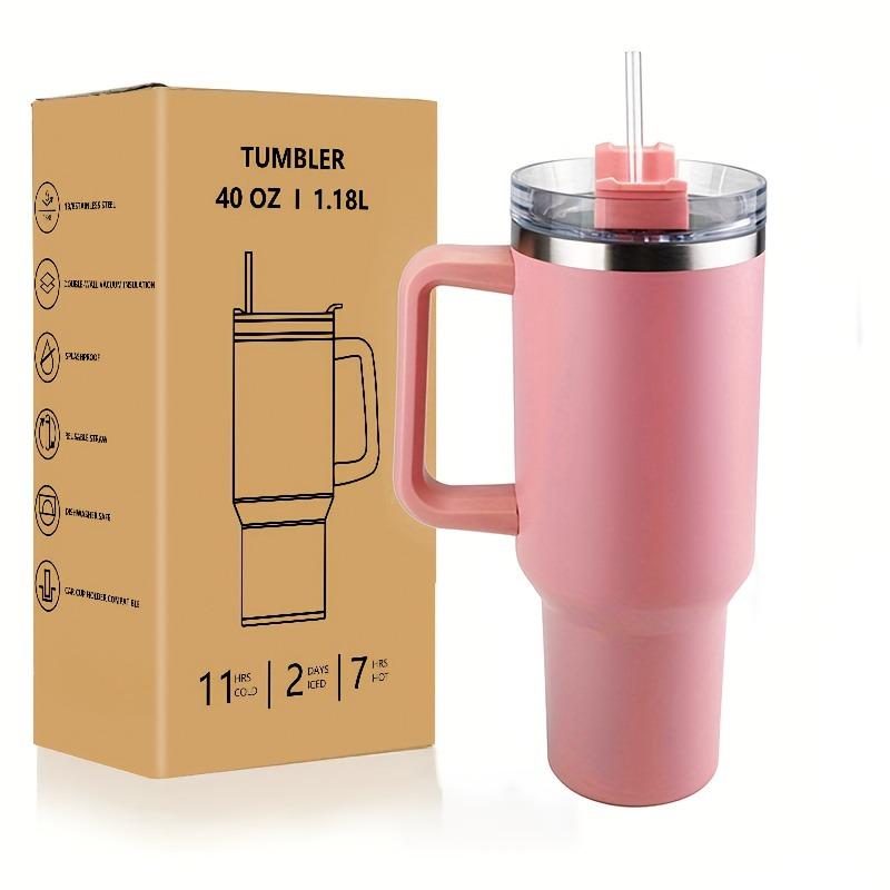 Fashionable 40-ounce stainless steel cup with handle, vacuum insulated travel cup, leak-proof double-wall hot cup, sports water bottle