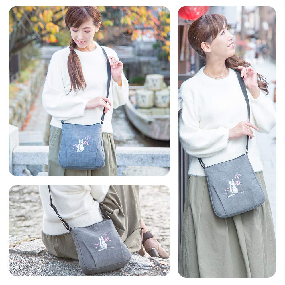 Shoulder Crossbody Made in Japanese Bincho Charcoal Kyoto Cat Birthday [creareki] Women's Bag, Bag, Lightweight, Japan, Style, Ink, Dyed, Canvas,