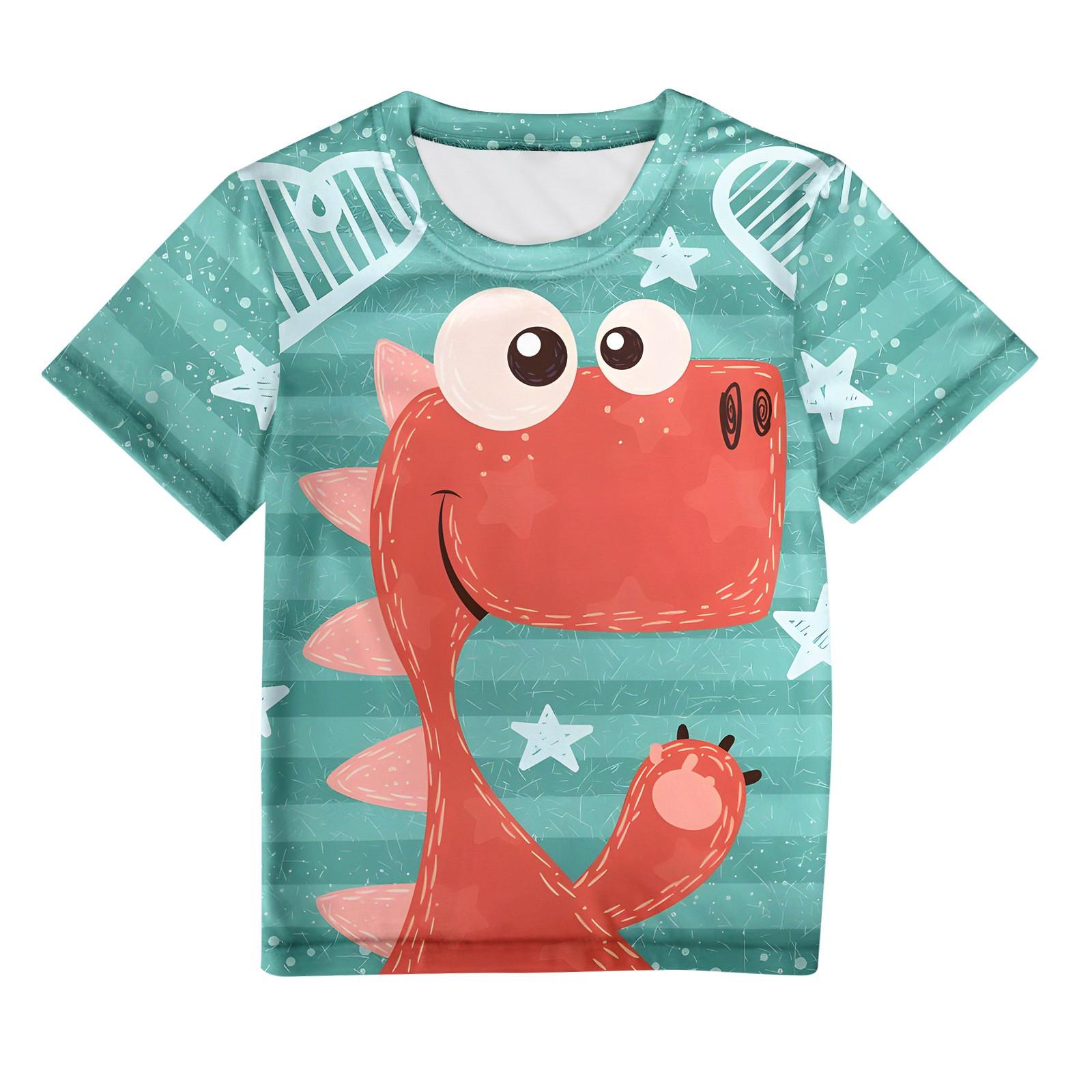 

Детский повседневный милый пижамный комплект с принтом динозавра 130