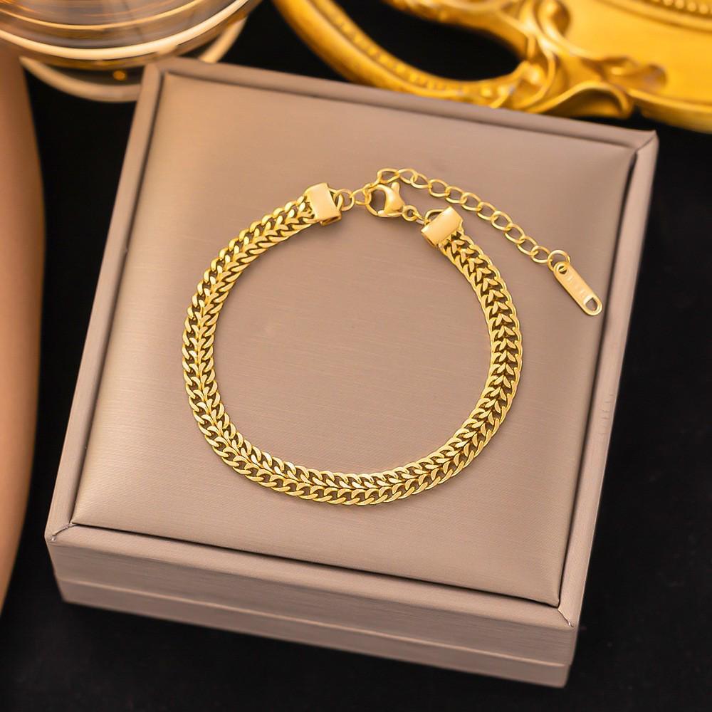 18K Gold Trendy Cuban Link Necklace: European & American Style, Non-Fading, Fashionable Personalized Chain, High-End Jewelry.