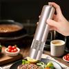 1Pcs Stainless Steel Automatic Spice Mill With Led Indicator Light Battery‑Powered Salt And Pepper Grinder For Home Kitchen