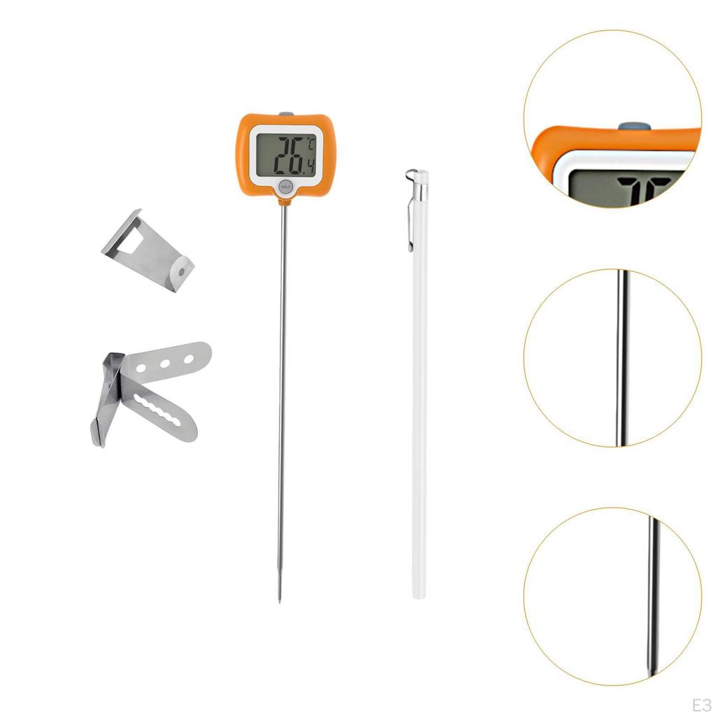 Digital Meat Insert Thermometer Cooking Food Multifunction Long Probe for Candy Beef