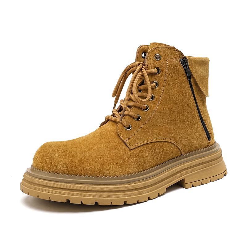 

Модные кожаные ботильоны для мужчин из натуральной кожи, больших размеров, дизайнерские, высокого качества, формальные, на платформе, повседневные, модные 44 жёлтый