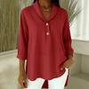 Spring Summer New Women's Casual Loose Fashion Blouse, Cute Doll Neck Button Shirt for Crossborder Europe America