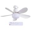 40W Small Ceiling Fan with Light E27 Screw In LED Quiet Ceiling Fan 20.5 Inch White Ceiling Fan Light with Remote Control for Garage