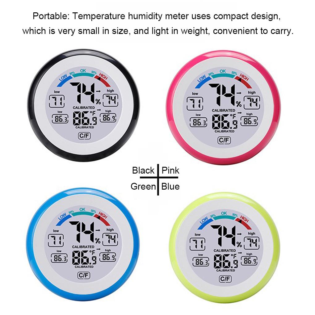 LED Electronic Digital Temperature Humidity Thermometer Meter Plastic Bathroom Hygrometer Weather Station Alarm Clock Gauge