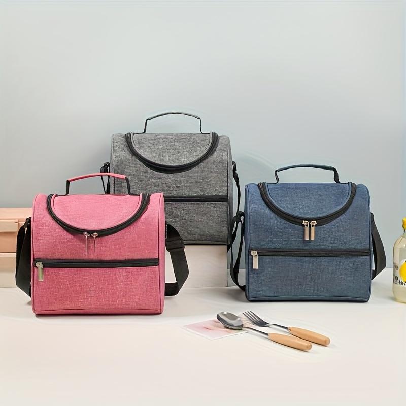 Isolierte Lunchtasche, Lunchbox-Tasche mit großem Fassungsvermögen, Schultertrage-Stilvolle einfache Isoliertasche, Picknick-Lebensmittel-Frische-Kühlakku, Tragbar Handheld
