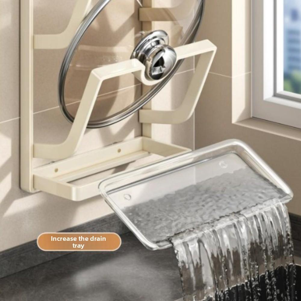 Carbon Steel Suction Cup Pot Lid Rack Cookware Storage Cutting Board Storage Home