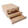 Wooden Pochade Box with 2 Drawers Adjustable Tabletop Art Easel Storage Box for 24 Inch Canvas Painting Sketching