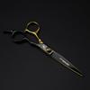 6.0" Electroplated Black Gold Hair Cutting Shears – Barber, Straight, Bangs & Thinning Shears.