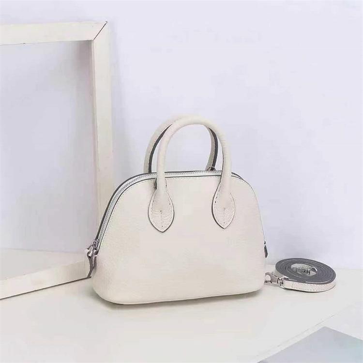 Borsa a tracolla singola in pelle bovina di prima qualità con motivo a litchi, mini borsa piccola portatile da donna