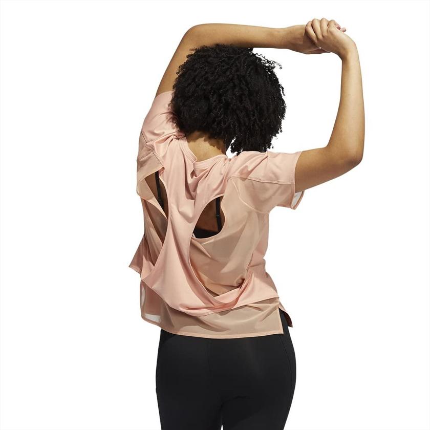 Adidas Aeroready Breathable Comfortable Soft Short Sleeve T-Shirt Women Tops Pink White GR8177