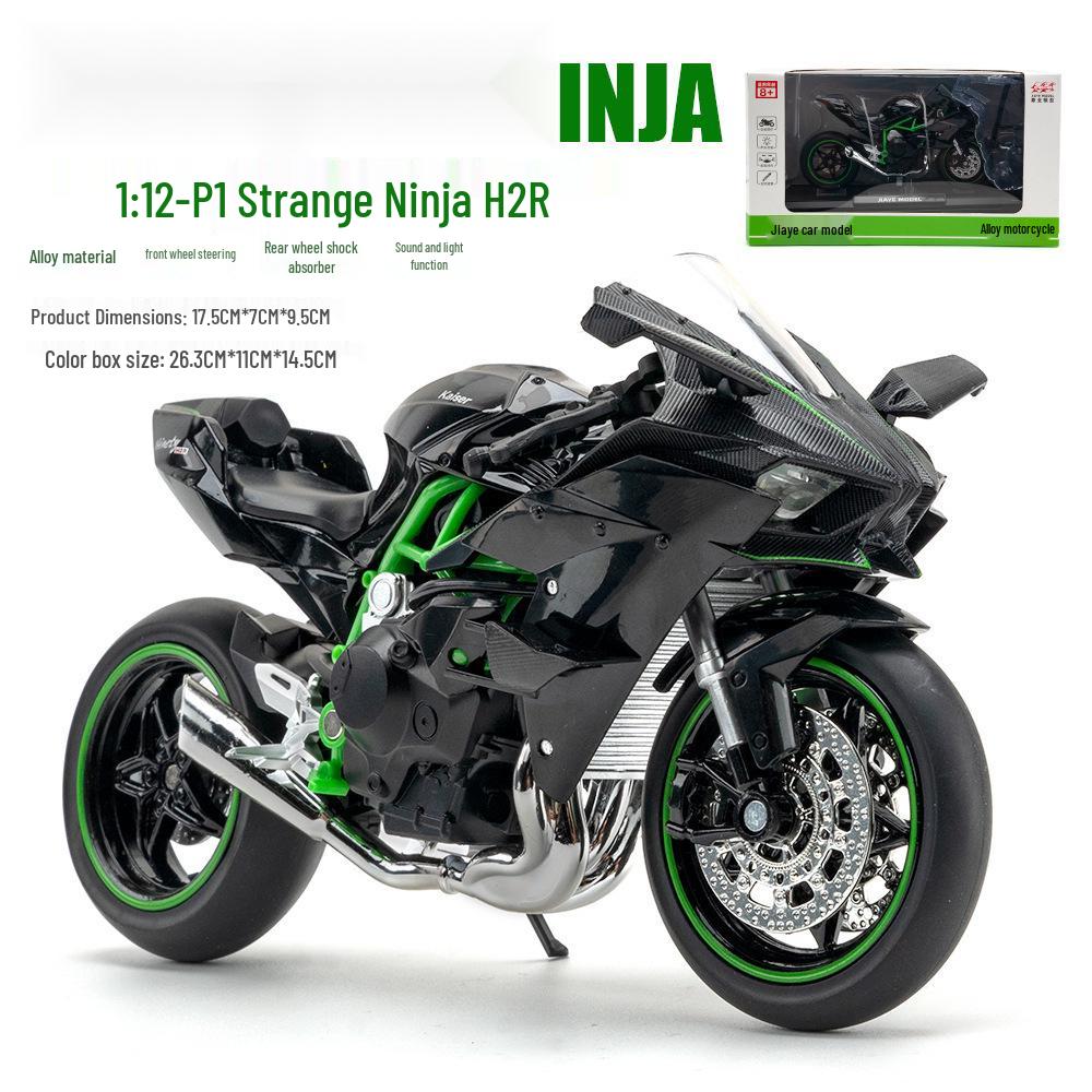 Chuanqi H2R Motorcycle Simulation Model with Base - Decorative Toy