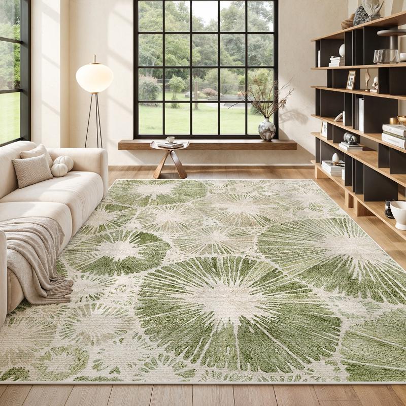 Green Carpets for Living Room French Cream Style Bedroom Decor Thick Rug Washable Lounge Anti-slip Carpet Home Soft Bedside Mat