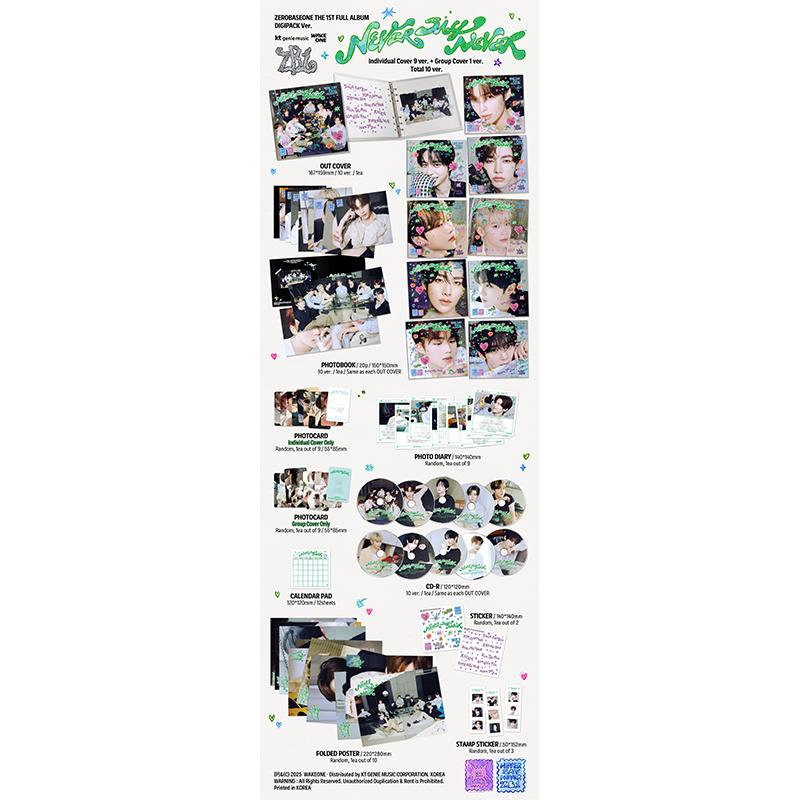 [Pre-order] [LUCKY DRAW] ZEROBASEONE - The 1ST Full Album [Never Say Never] DIGIPACK Ver.