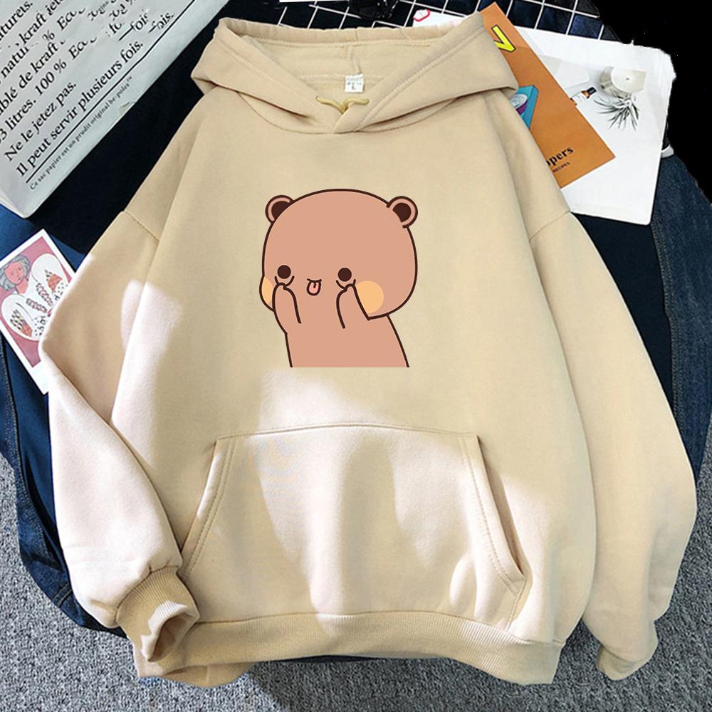 Funny Cartoon Couple Bubu Dudu Hoodie Women Men Sweatshirt Fall Winter Long Sleeves Fleece Casual Loose Hooded Tops