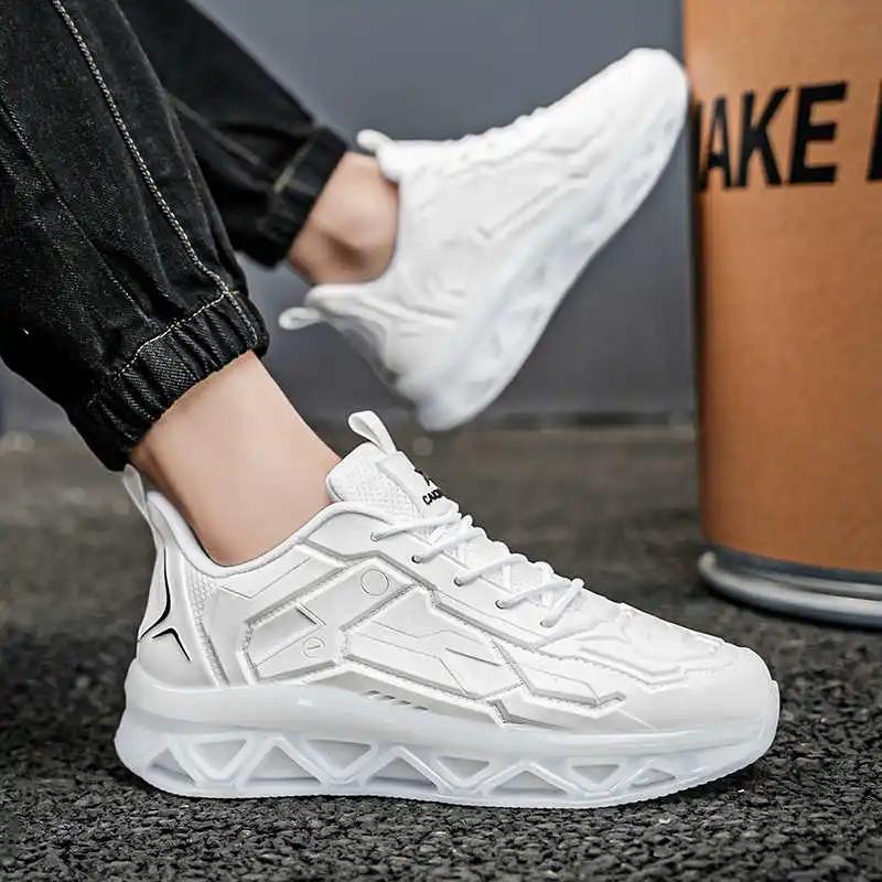 Mid High Top Breathable Men's Sneakers Running Large Size Shoes Black Trainers For Men Sport Novelties Trnis Brands