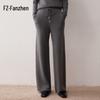 Women's High-Waist Loose Wool-Cashmere Blend Wide-Leg Pants