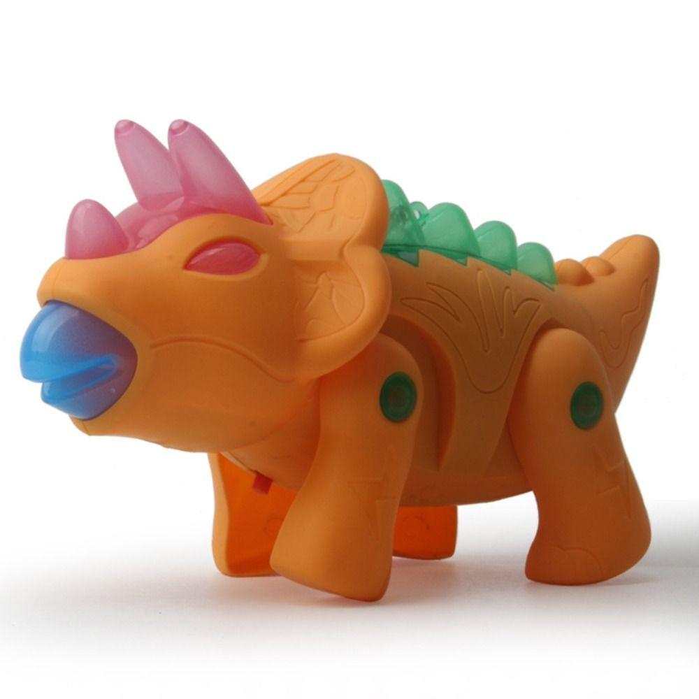 

Имитация животного Динозавр Питомец Игрушка Светящаяся Музыкальная Игрушка Поводок Игрушка Динозавр Имитация Модель Динозавра orange-Triceratops