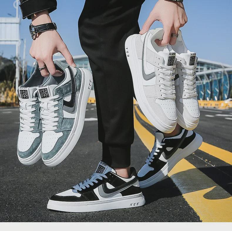 2024 Men's Low-Top White Sneakers: Fashionable, Versatile, and Breathable for Spring/Summer
