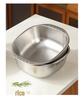 Stainless Steel Square Colander & Storage Basin Set for Washing Vegetables and Fruits