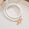 2026 A-Z Pendant Pearl Chain Neckalces for Women Vintage Gold Color Zircon Letter Initial Necklace Trendy Custom Jewelry Gifts