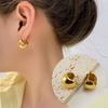 316L Stainless Steel New Fashion Jewelry Minimalism Gold-plated Classical Hemisphere Shape Women Popular Stud Earrings