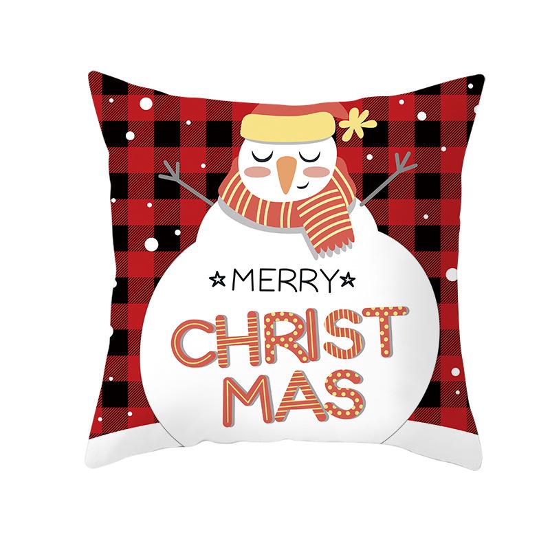 Rot und Grün Kariert Weihnachtskissenbezug Weihnachten Schneemann Geweih Kissenbezug