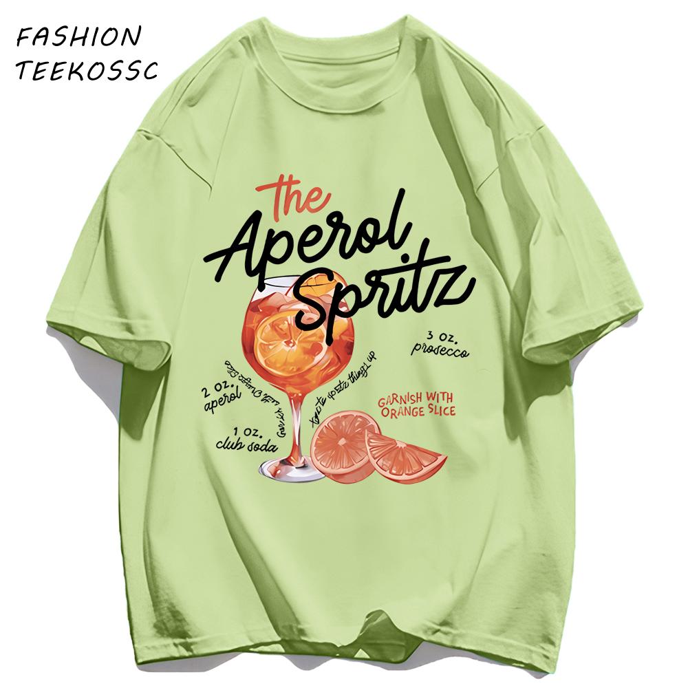 Orange Slice Red Wine Goblet Print TShirts Men Colour ONeck T Shirt Cotton Oversized Top Unisex AllMatch Casual Streetwear