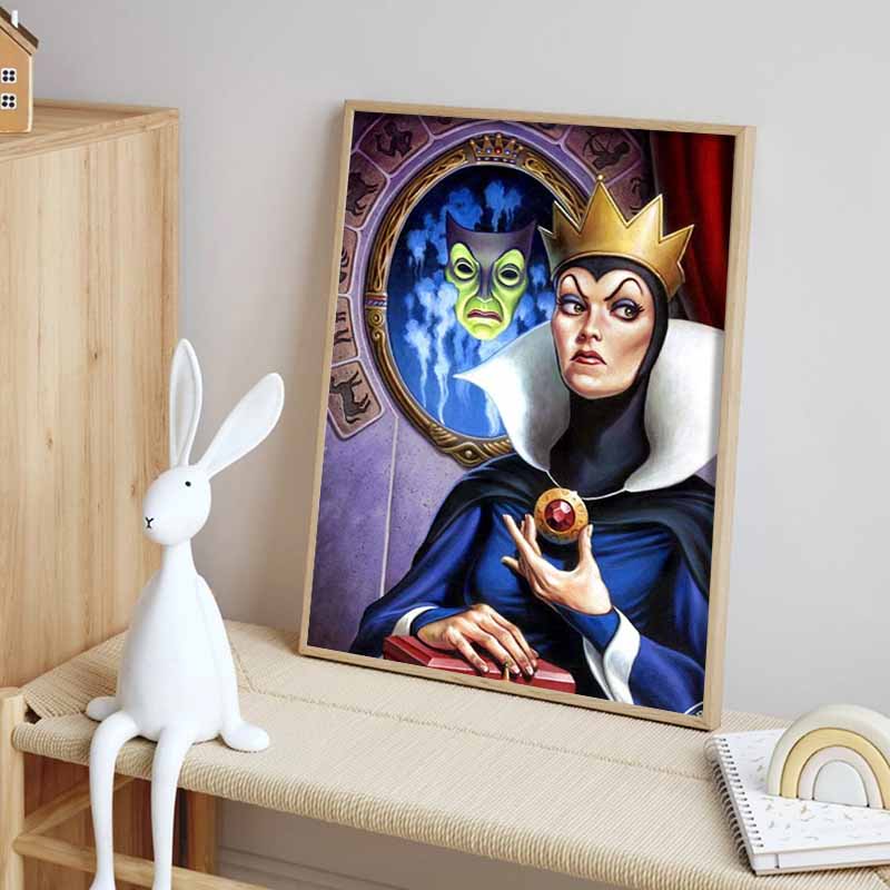 Disney Diamond Painting Classic Illustration of The Evil Queen From Snow White 5D Diamond Painting Art Embroidery Cross Stitch Room Decoration